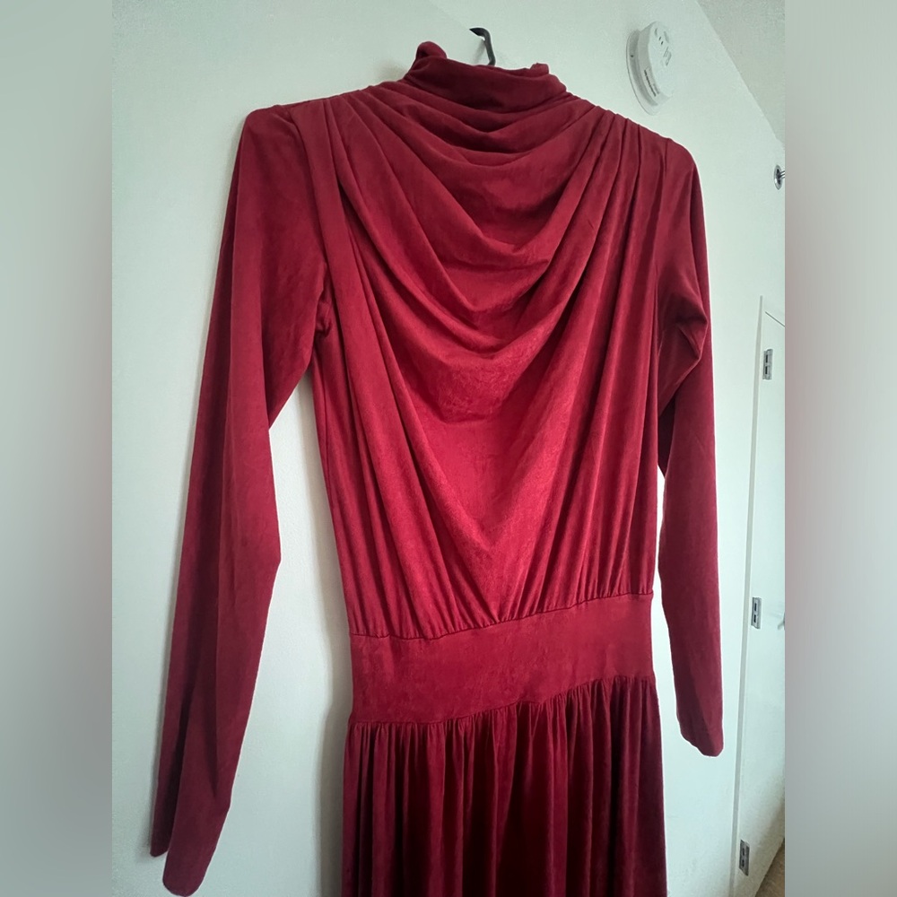 OLIVEGREY Gorgeous Velour Prom Graduation Maroon Dress